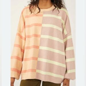 Free people uptown stripe pullover - sz L
